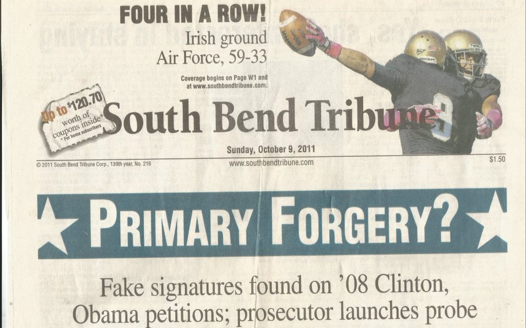 South Bend Tribune – Obama signatures might have fallen short